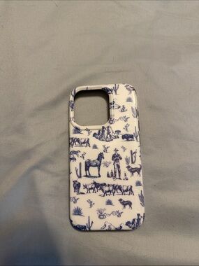 Casetify Blue & White Western Toile iPhone Case